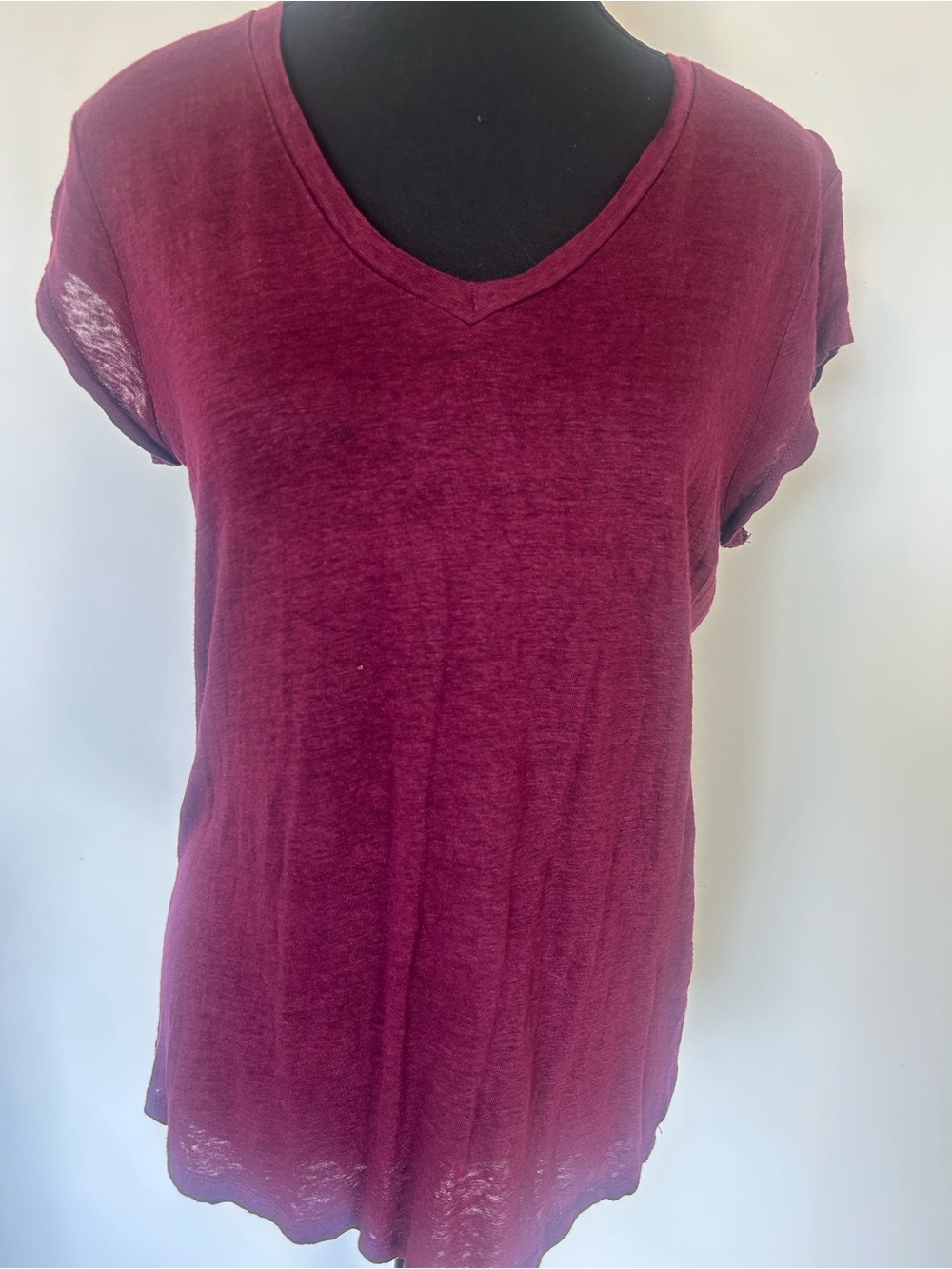InWear Women's V-Neck Short Sleeve Top - Wine
